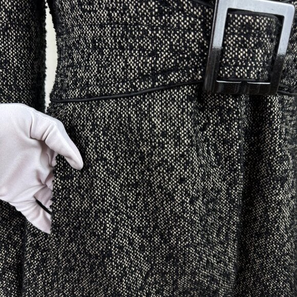 Jessica Simpson Boucle Wool Blend Fit Flare Bell Sleeve Coat Jacket Sz MD Black - Picture 13 of 17